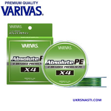 Шнур Varivas Absolute PE X4 Dark/Light Green размотка 150м тёмно-светло-зелёный